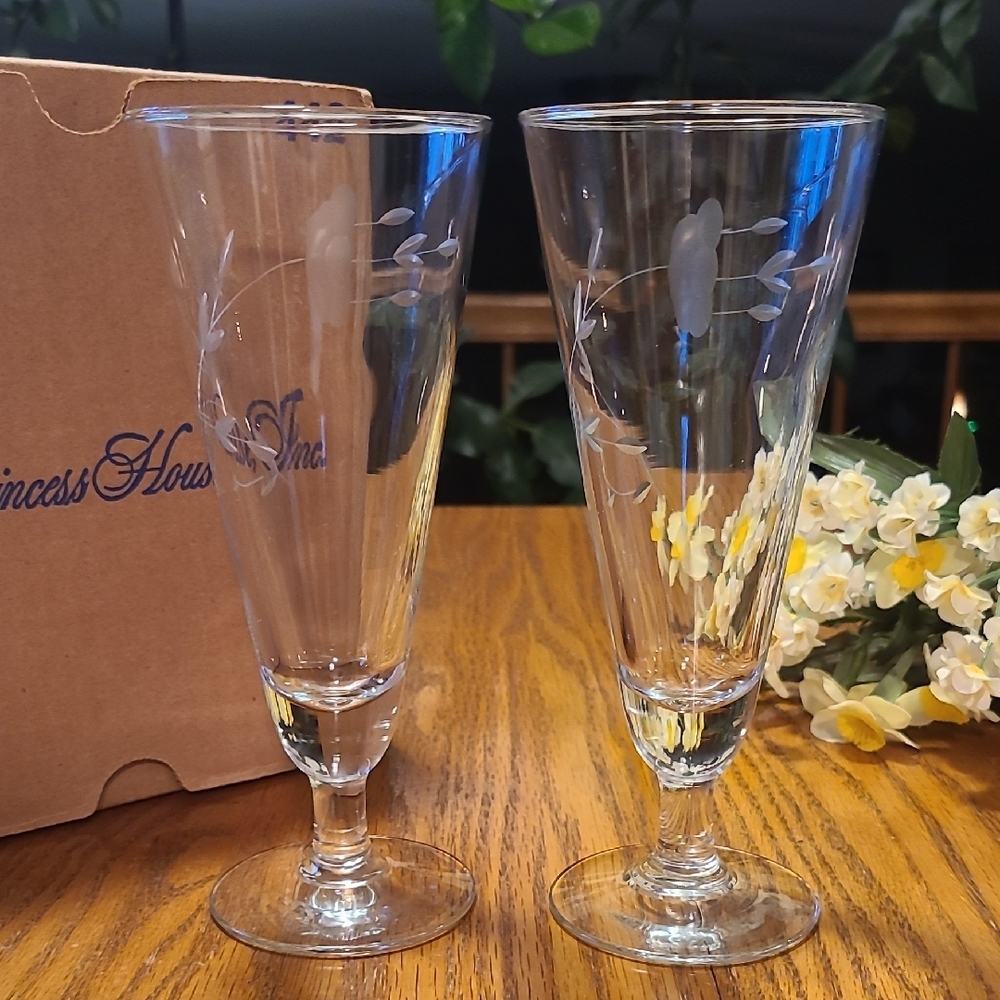 Princess House Pilsner Glasses #442 - Set Of 2